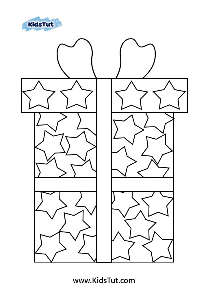 Gift box coloring pages