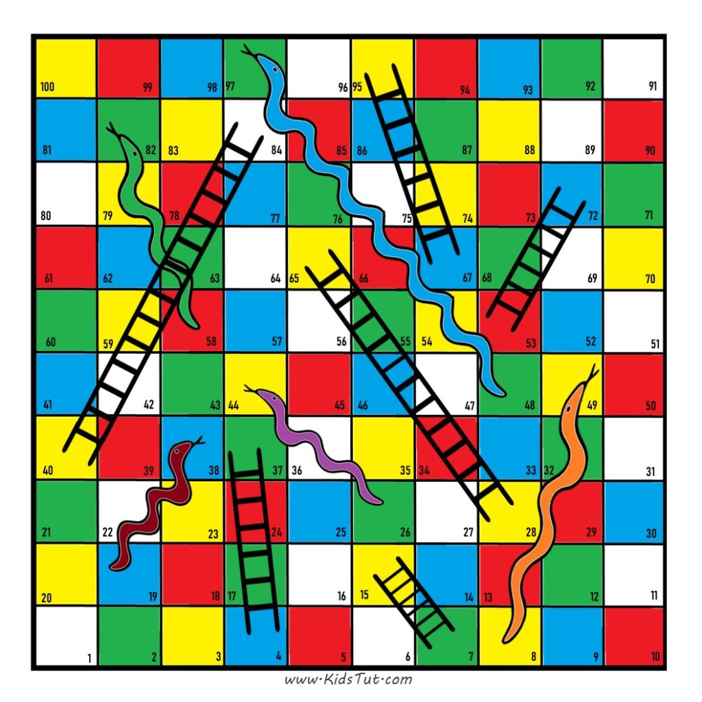 Free Printable Snake and Ladder Game Board Templates! - KidsTut