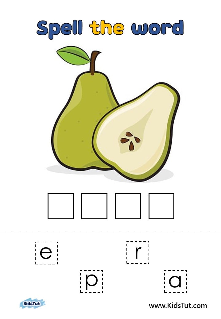 Spelling Practice Worksheets With Fruits 