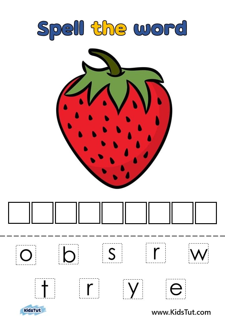 Spelling Practice Worksheets With Fruits 