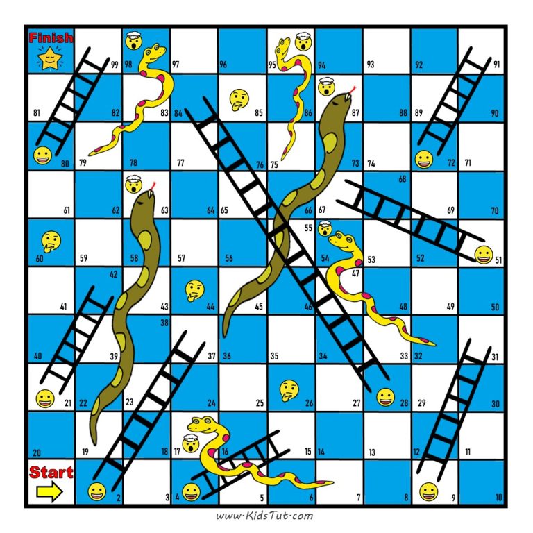 Free Printable Snake and Ladder Game Board Templates! - KidsTut