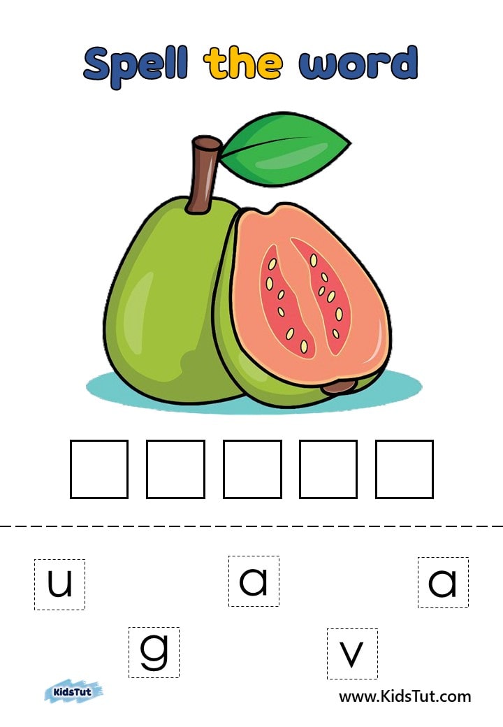 Spelling Practice Worksheets With Fruits 