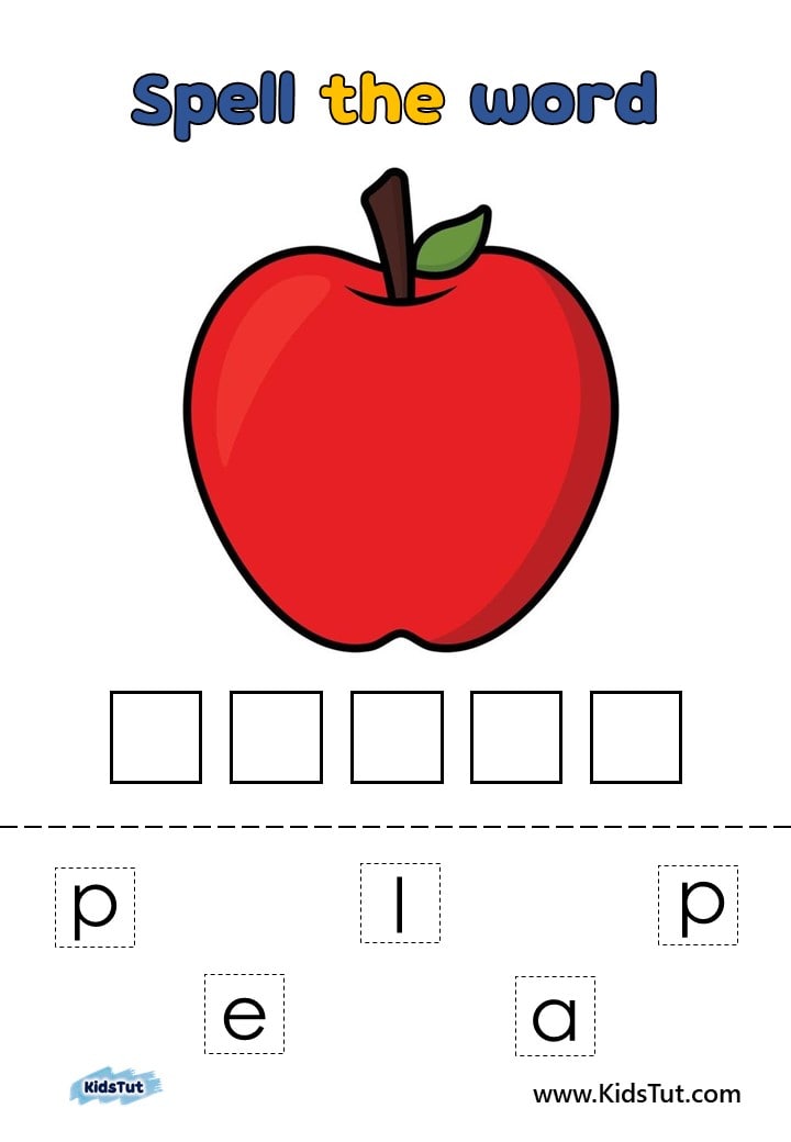 Spelling Practice Worksheets With Fruits 