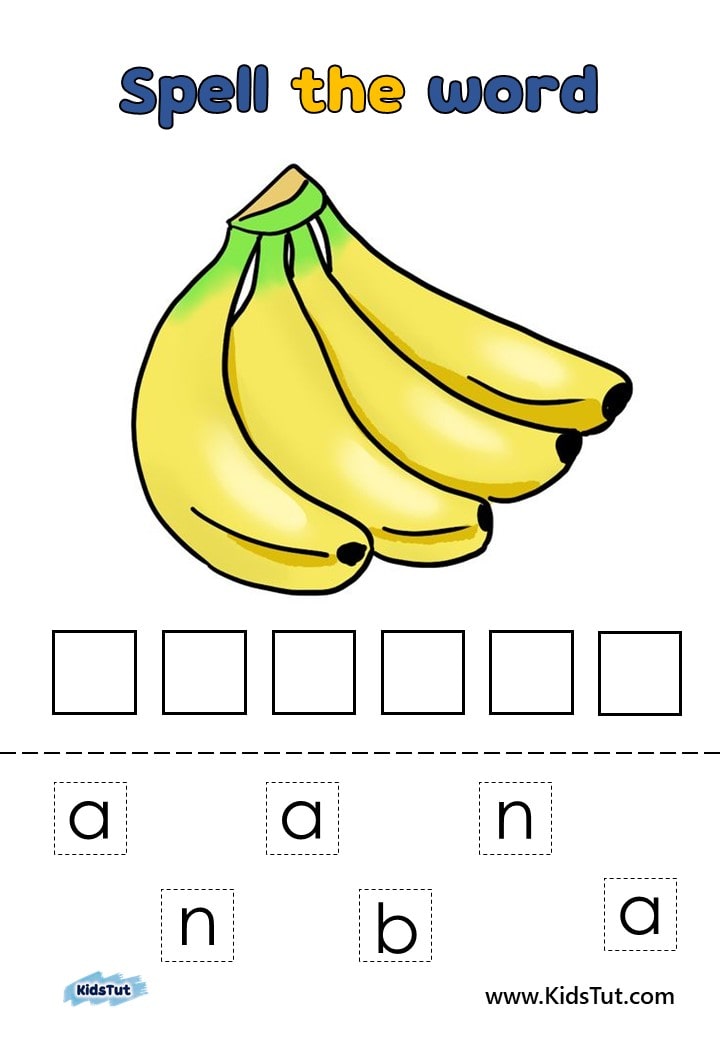 Spelling Practice Worksheets With Fruits 