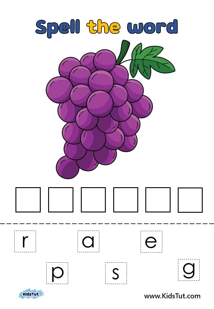 Spelling Practice Worksheets With Fruits 