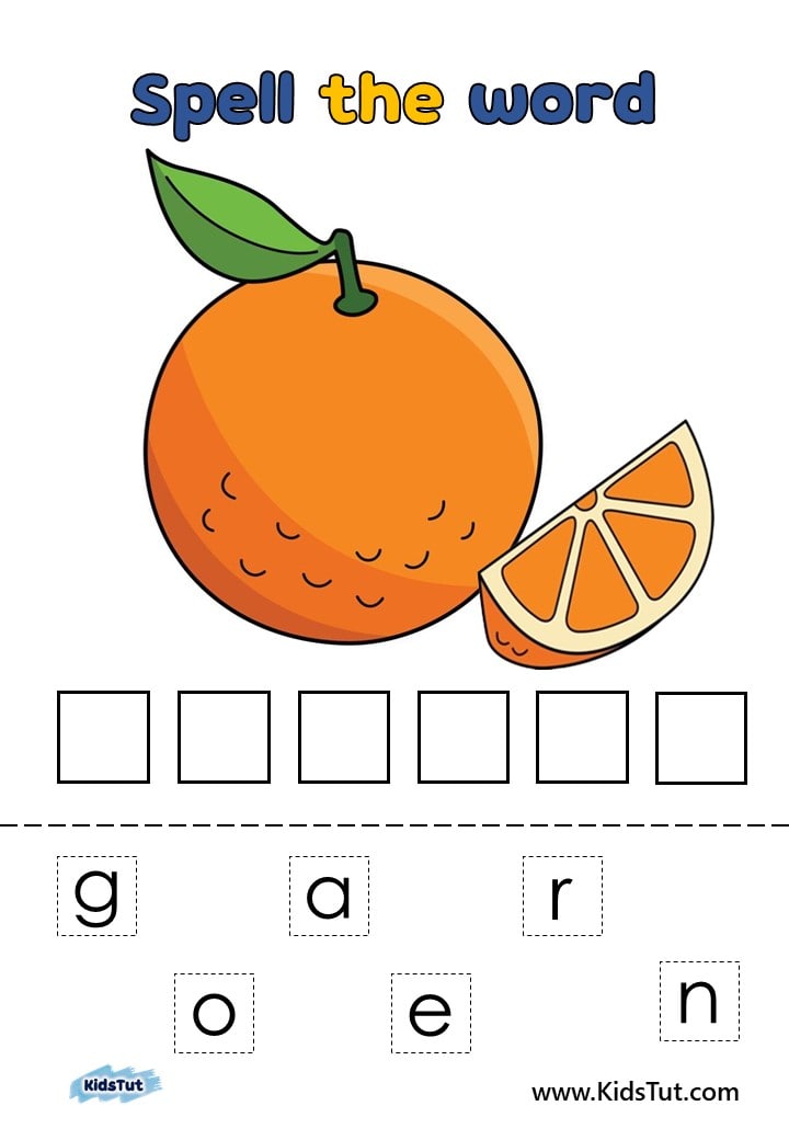 Spelling Practice Worksheets With Fruits 