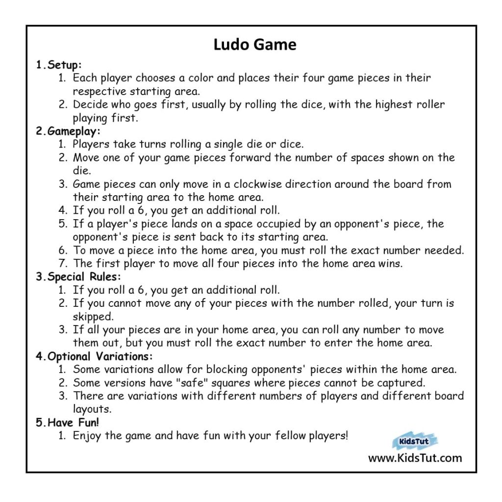 Ludo Game Board Templates & Instructions