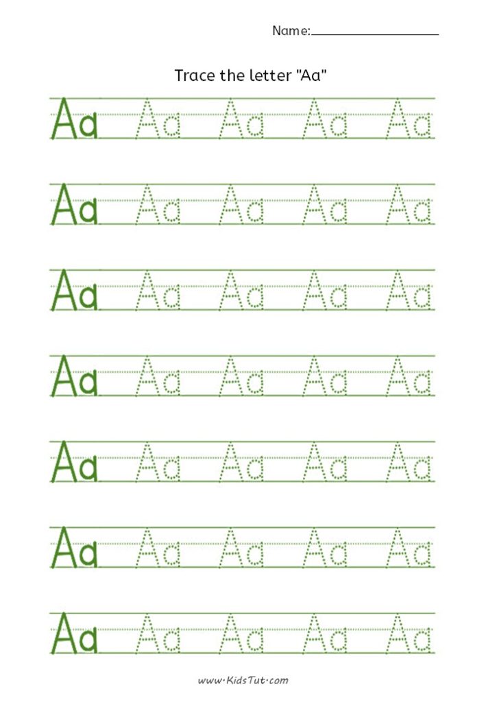Printable trace the letters worksheets for kids kidstut