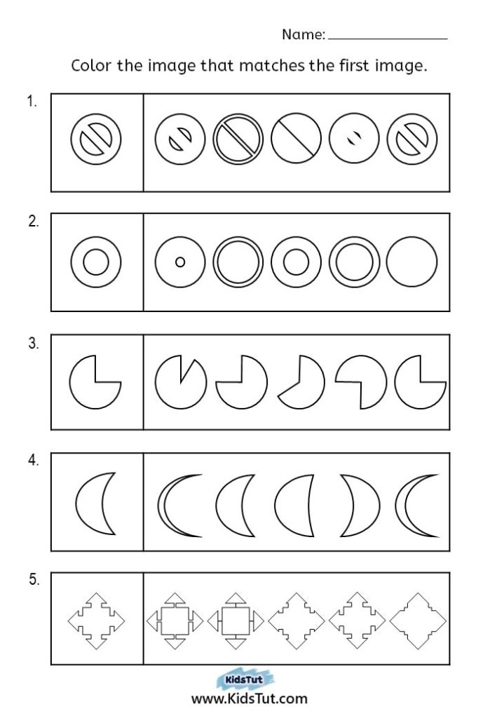 Easy Visual Perception Worksheets for Kids