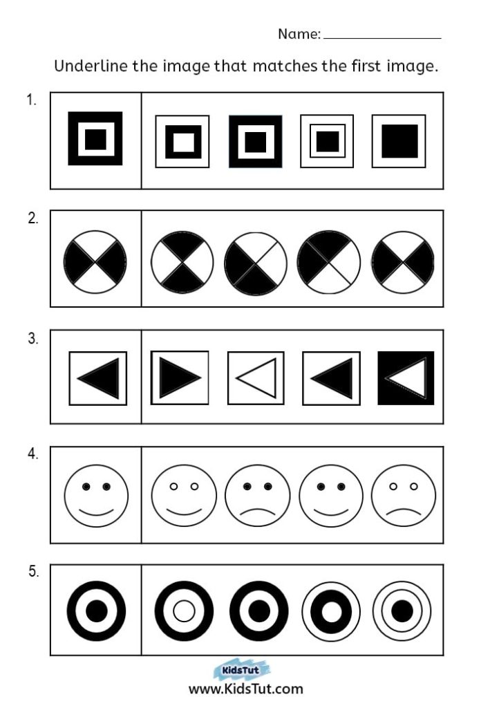 Easy Visual Perception Worksheets for Kids