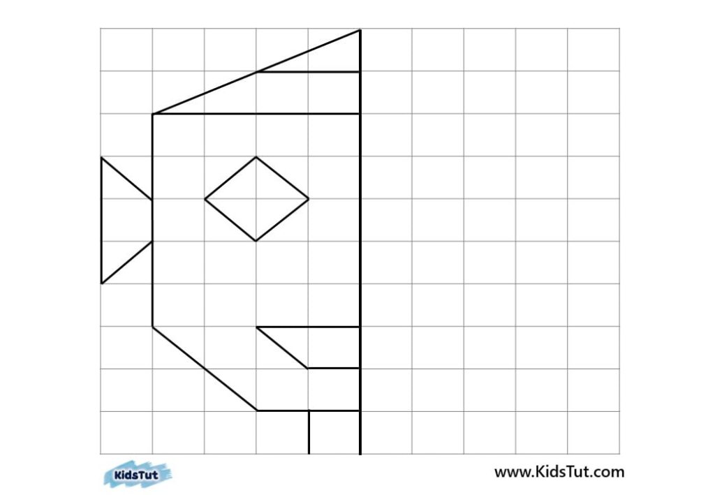 Simple Symmetry Drawing Worksheets for kids