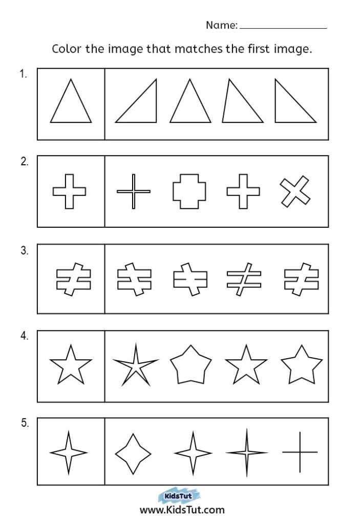 Easy Visual Perception Worksheets for Kids