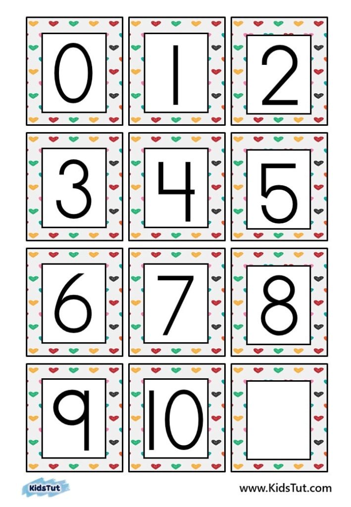 1-10 Number Charts for Kids