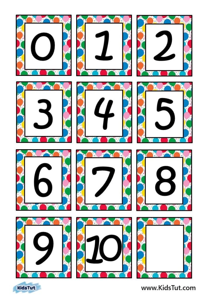 1-10 Number Charts for Kids