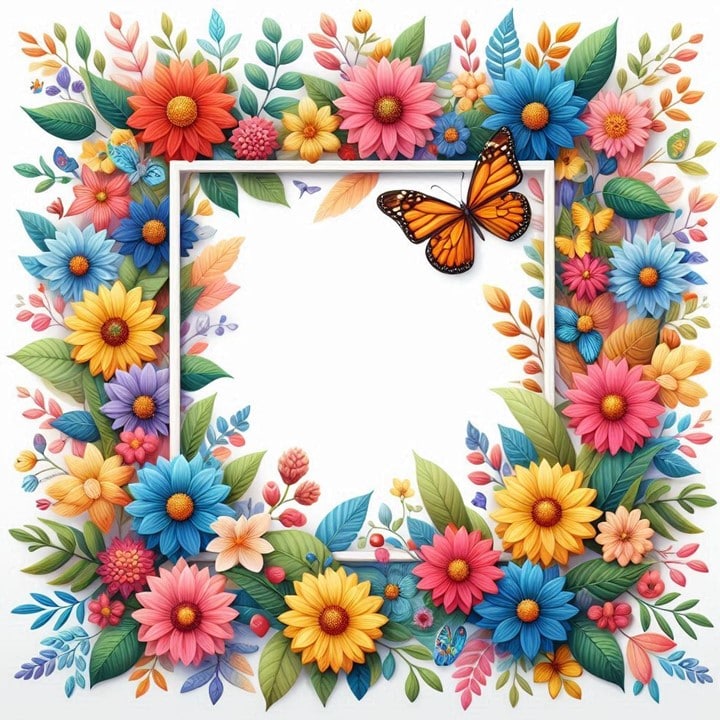 Free Adorable Floral Frames Arts for crafting