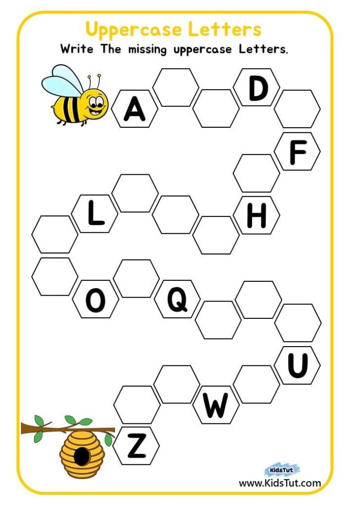 Free Missing Letters in Alphabet for Kids