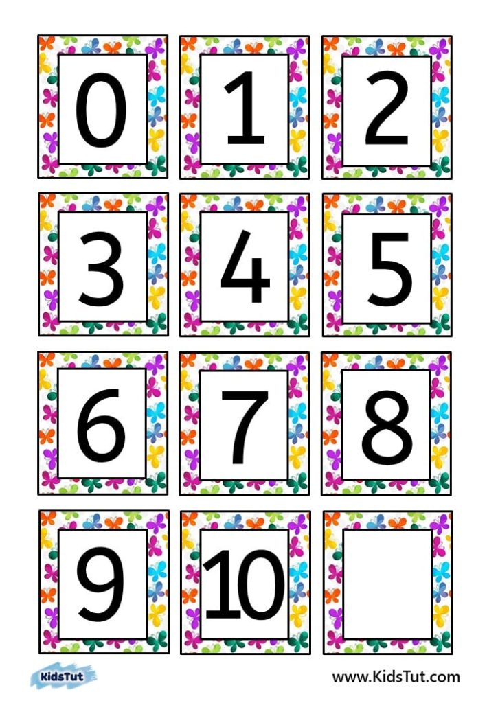 1-10 Number Charts for Kids