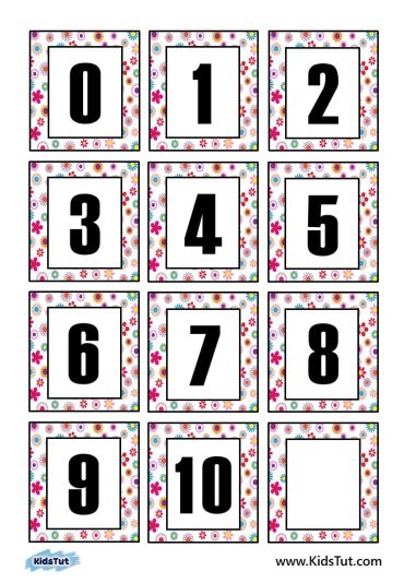 Free Colorful 1-10 Number Charts for Kids - KidsTut