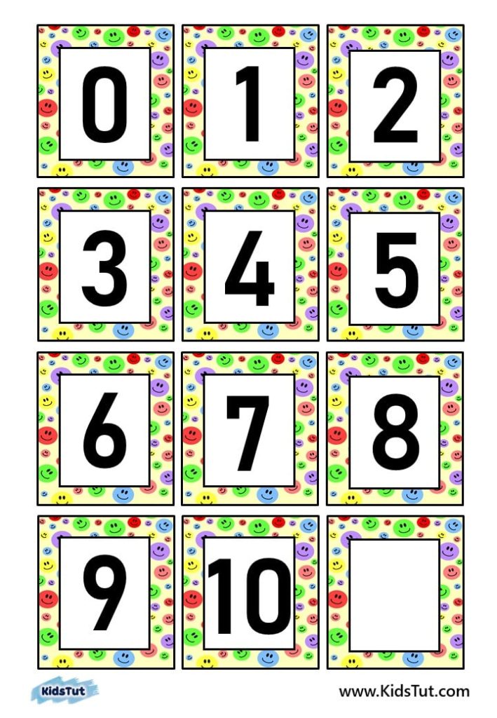 1-10 Number Charts for Kids