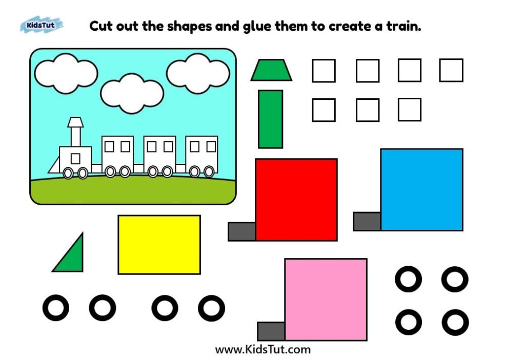 Easy & Fun Cut and Glue Shape Crafts for Kids