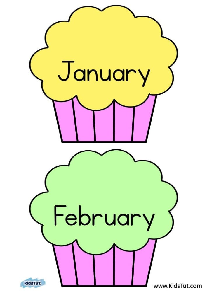 Easy Classroom Birthday Chart: Cupcake Theme