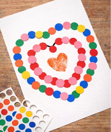 Simple Valentine’s Day Craft for Kids: Dot Heart