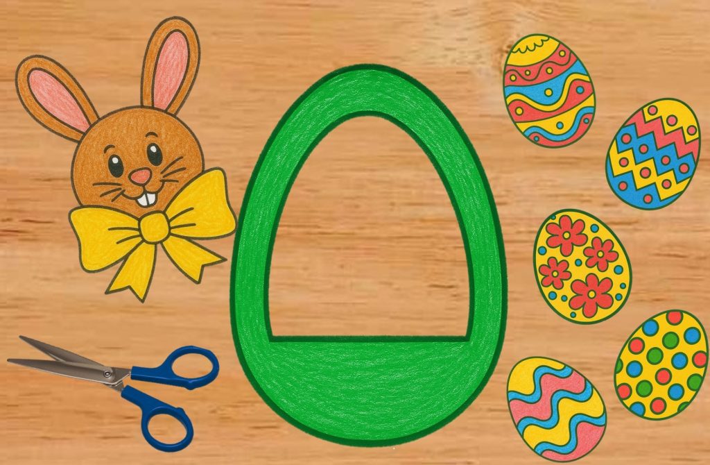 Simple Easter Crafts for Kids: Cute bunny wreath