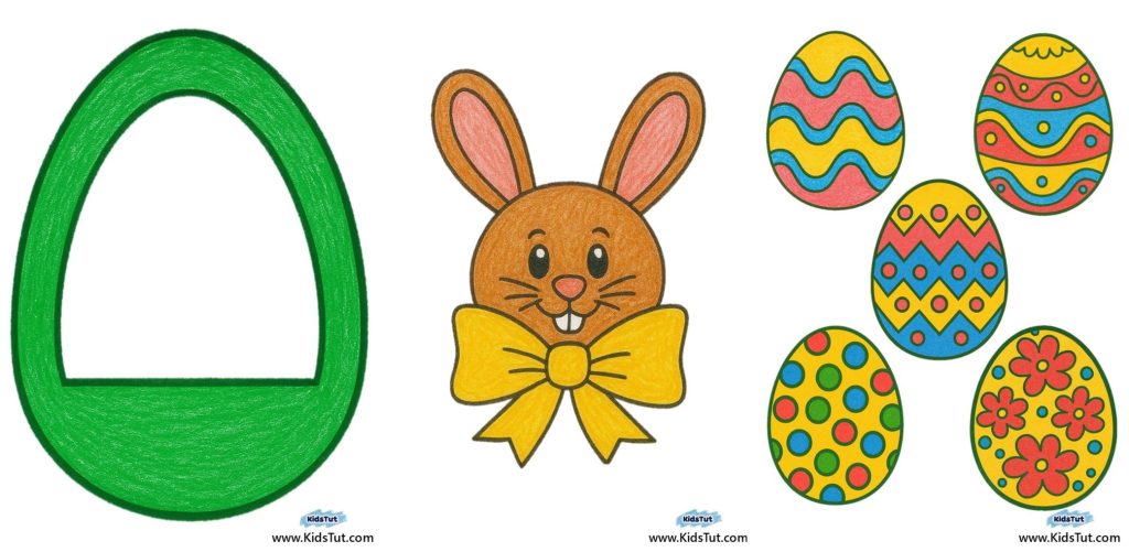 Simple Easter Crafts for Kids: Cute bunny wreath