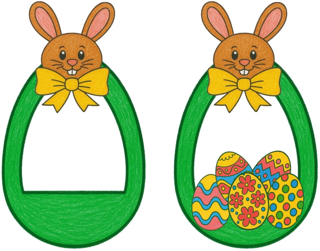 Simple Easter Crafts for Kids: Cute bunny wreath
