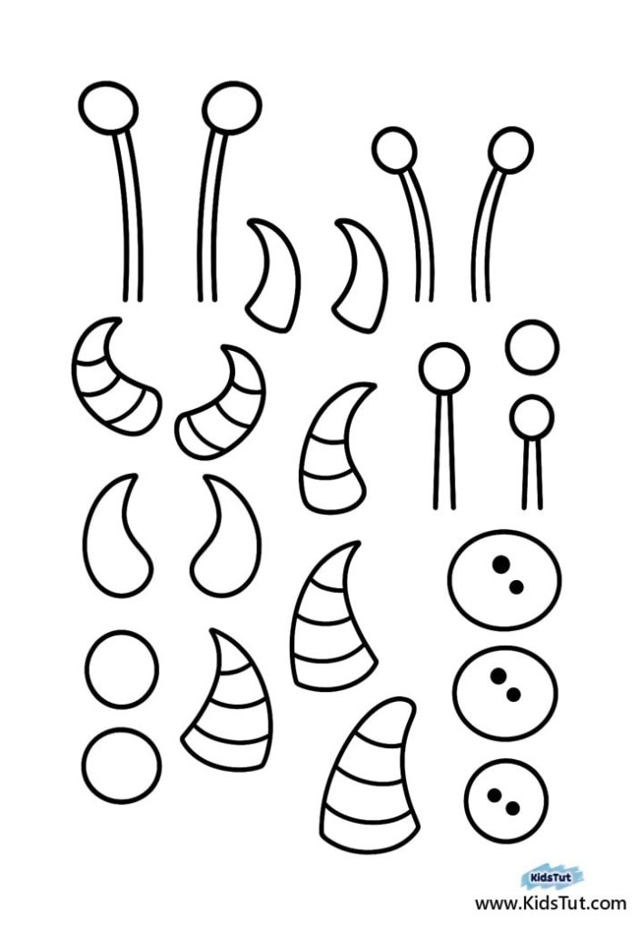 Monster Activity Sheets for Kids: Easy Cut & Paste