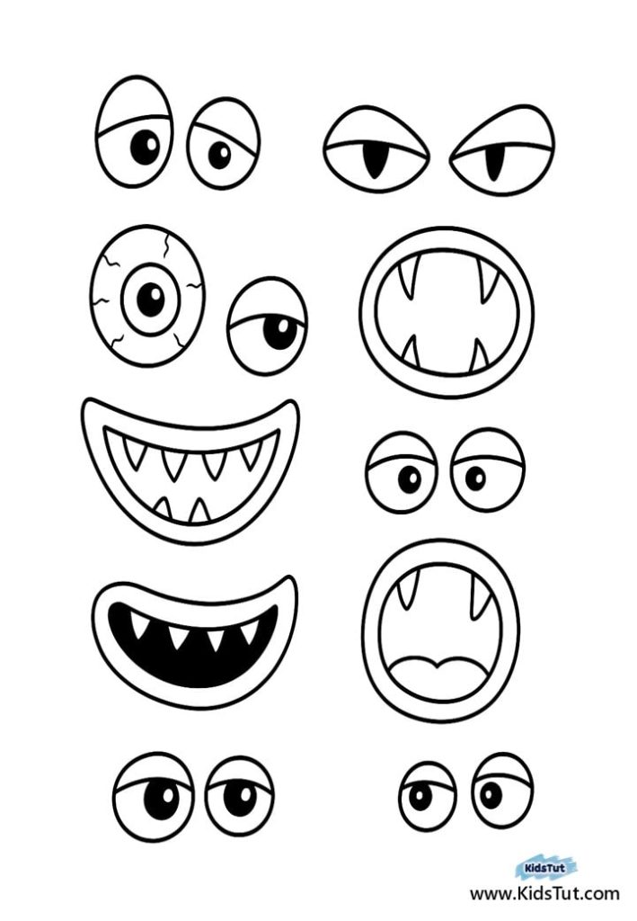Monster Activity Sheets for Kids: Easy Cut & Paste
