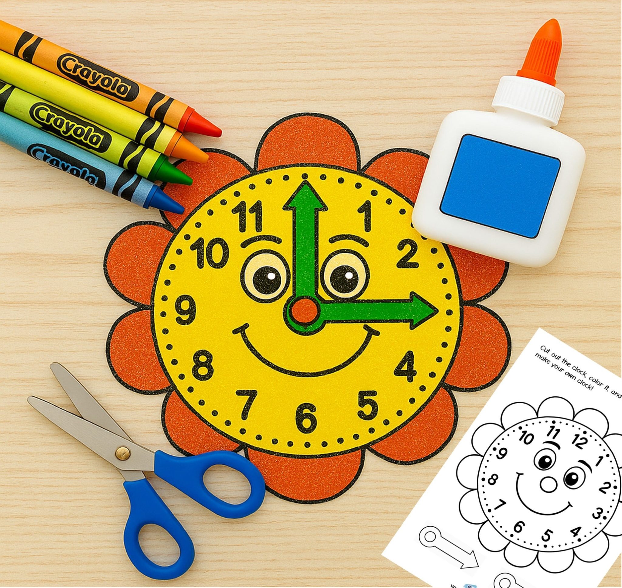 Worksheets for Kids: Fun Clock Craft to Learn Time - KidsTut