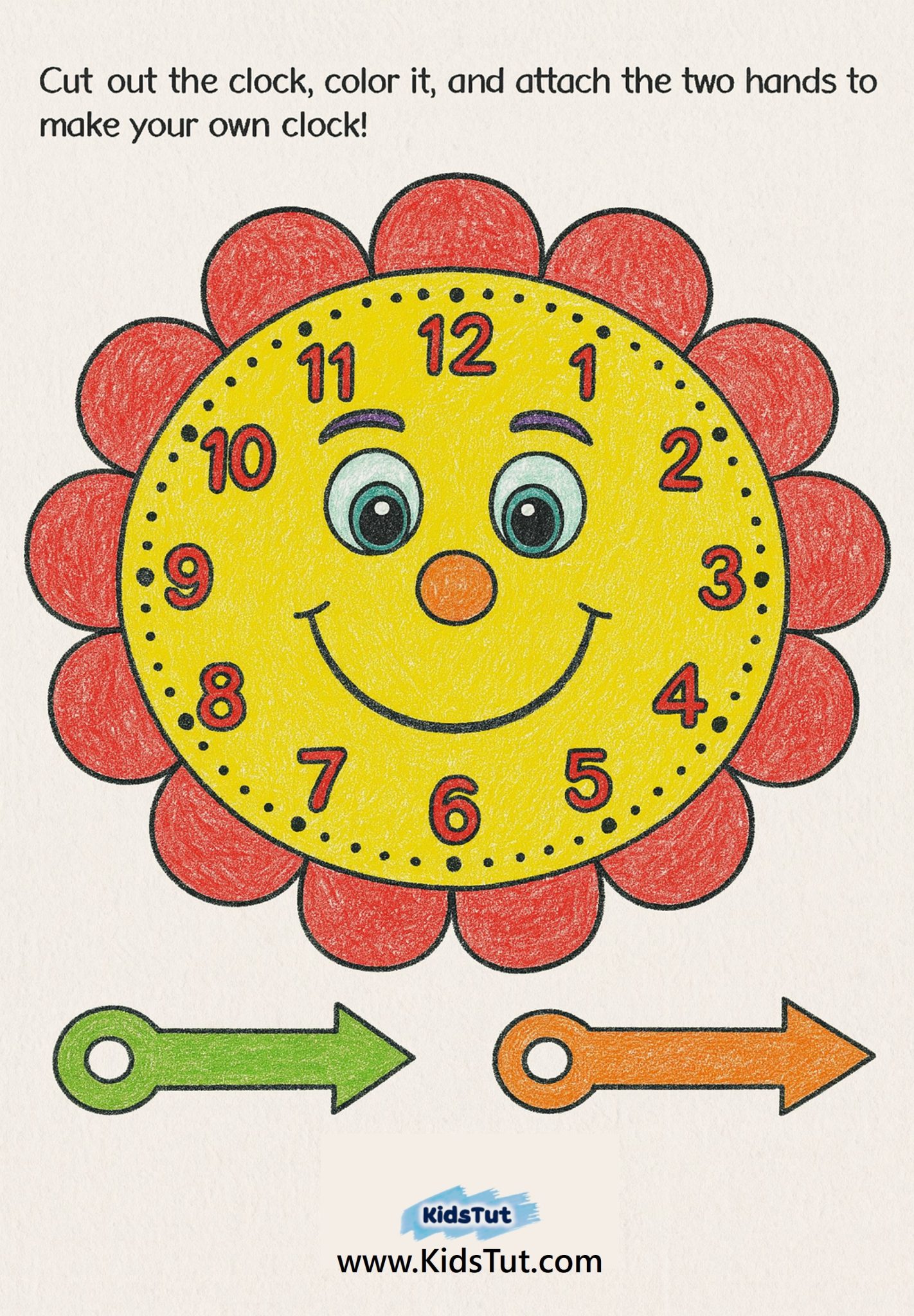 Worksheets for Kids: Fun Clock Craft to Learn Time - KidsTut