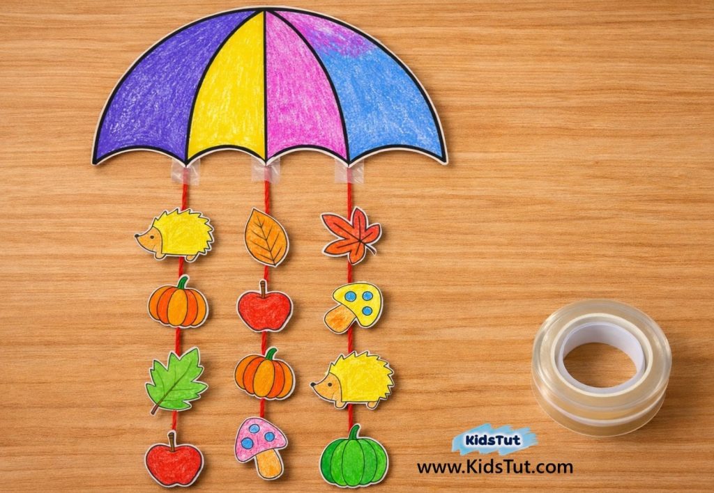 Easy Fall Classroom Garland Craft: Cute Umbrella