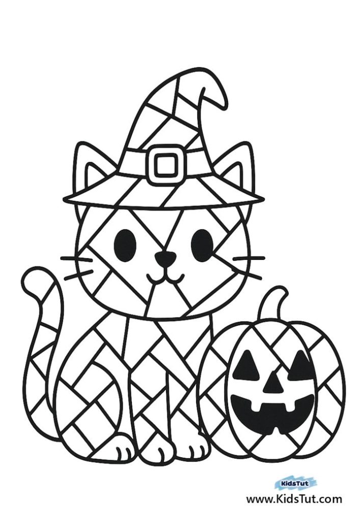 Best Mosaic Halloween Coloring Pages for Kids
