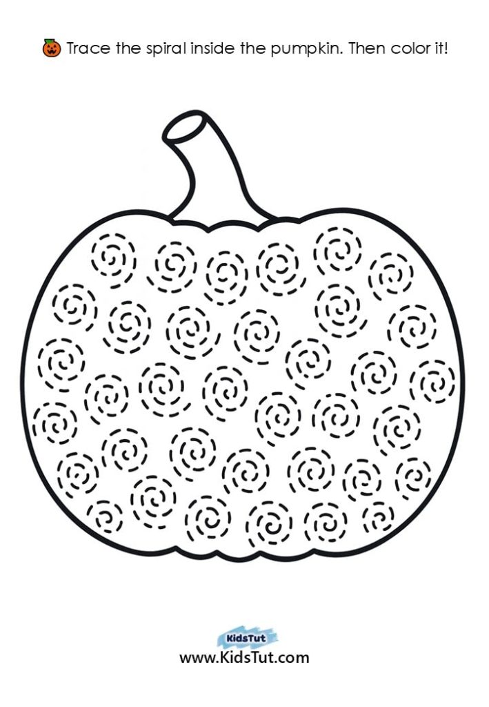 Free Pumpkin Tracing and Coloring Pages for Kids