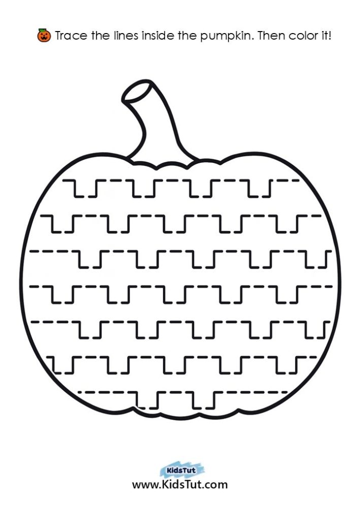 Free Pumpkin Tracing and Coloring Pages for Kids