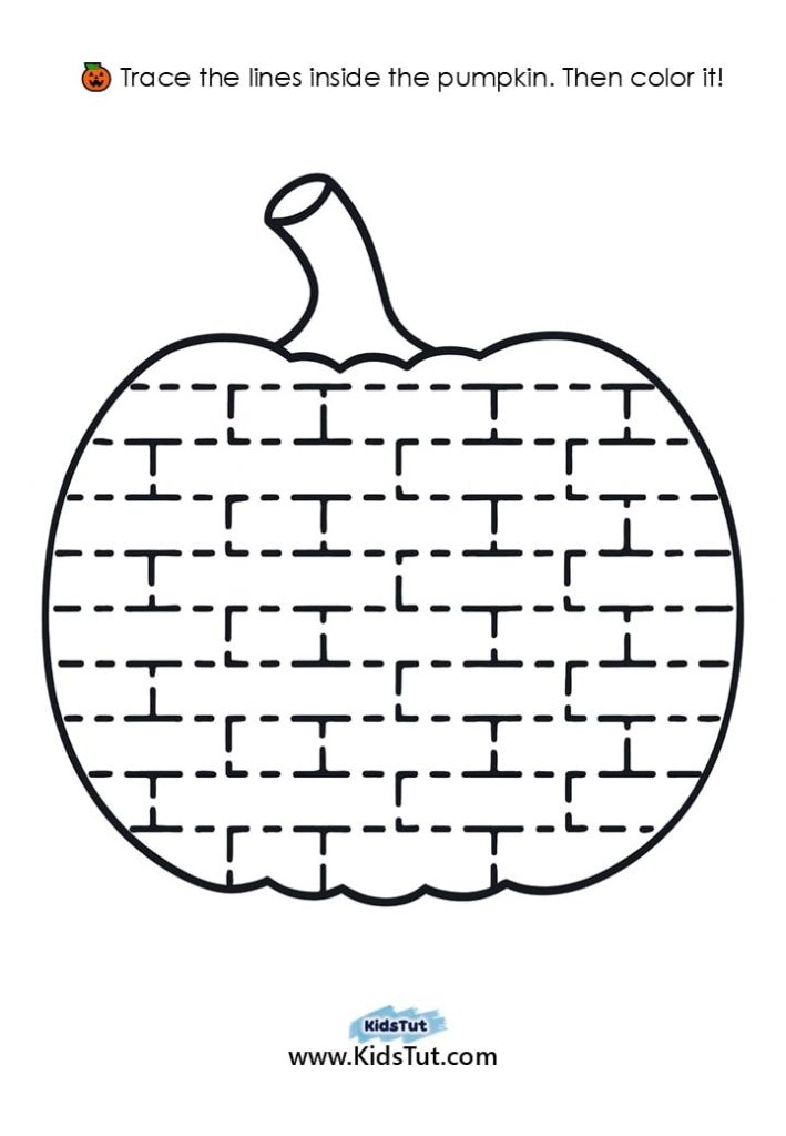 Free Pumpkin Tracing and Coloring Pages for Kids