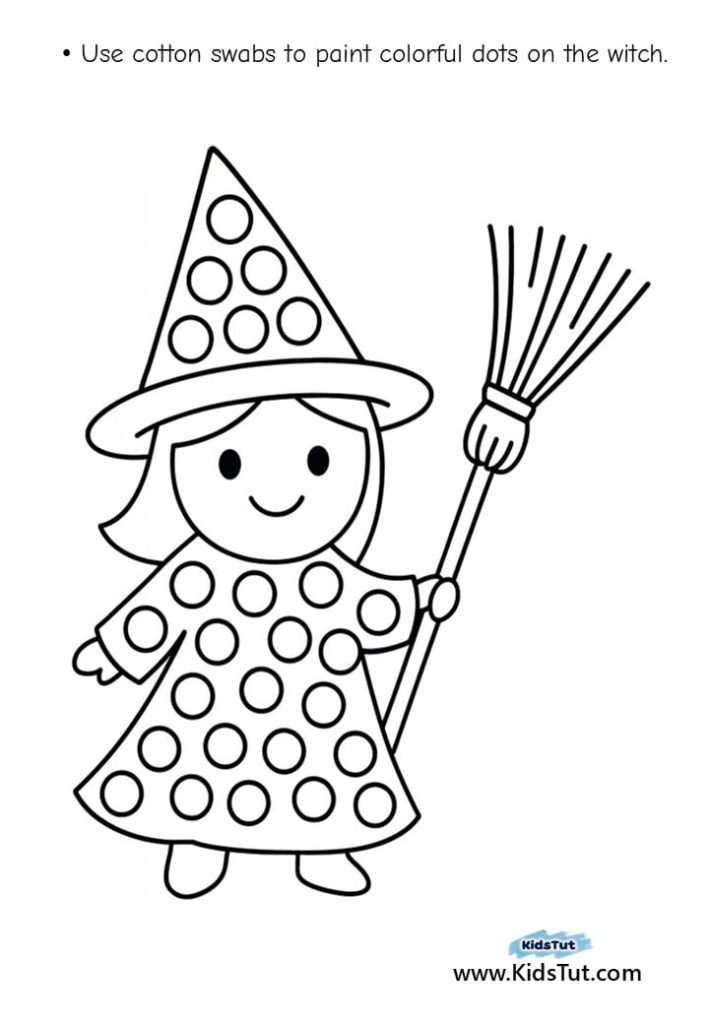 Halloween Dot Painting: Fun Q-tip Craft for Kids