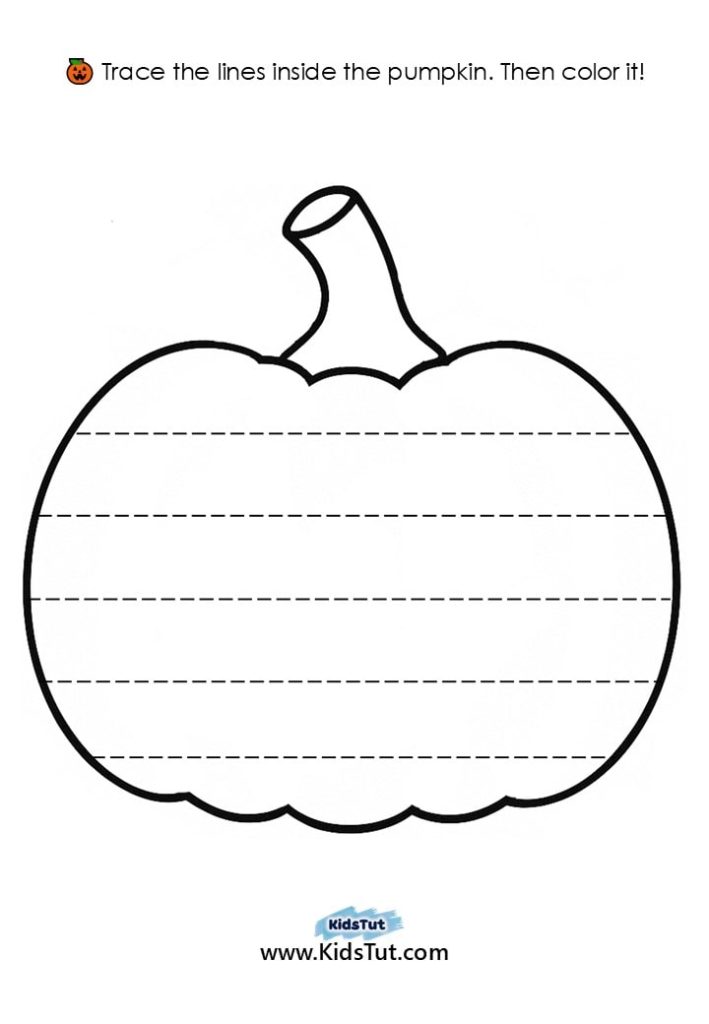 Free Pumpkin Tracing and Coloring Pages for Kids