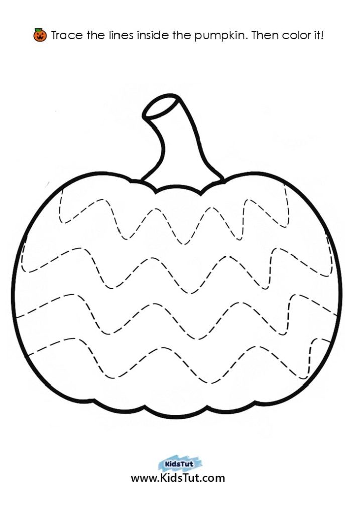 Free Pumpkin Tracing and Coloring Pages for Kids