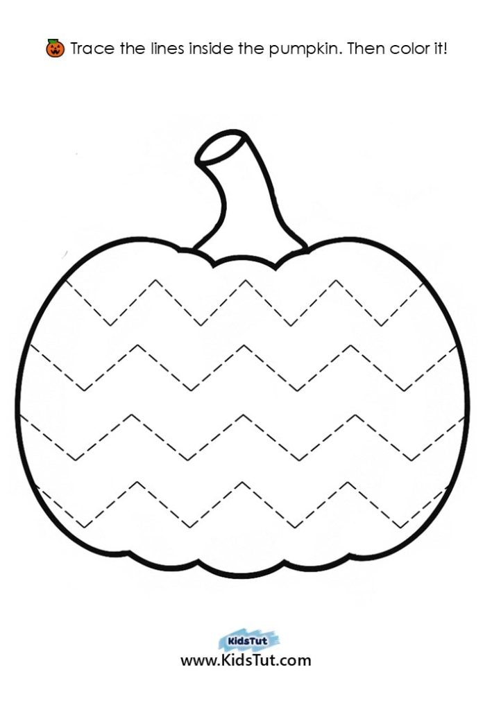 Free Pumpkin Tracing and Coloring Pages for Kids