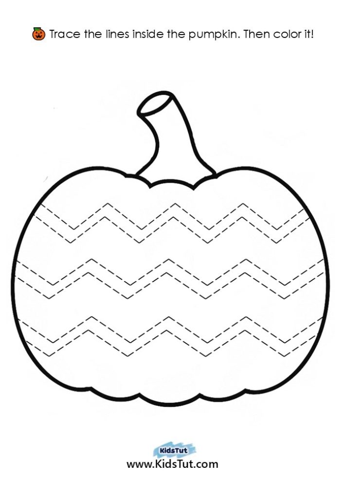 Free Pumpkin Tracing and Coloring Pages for Kids