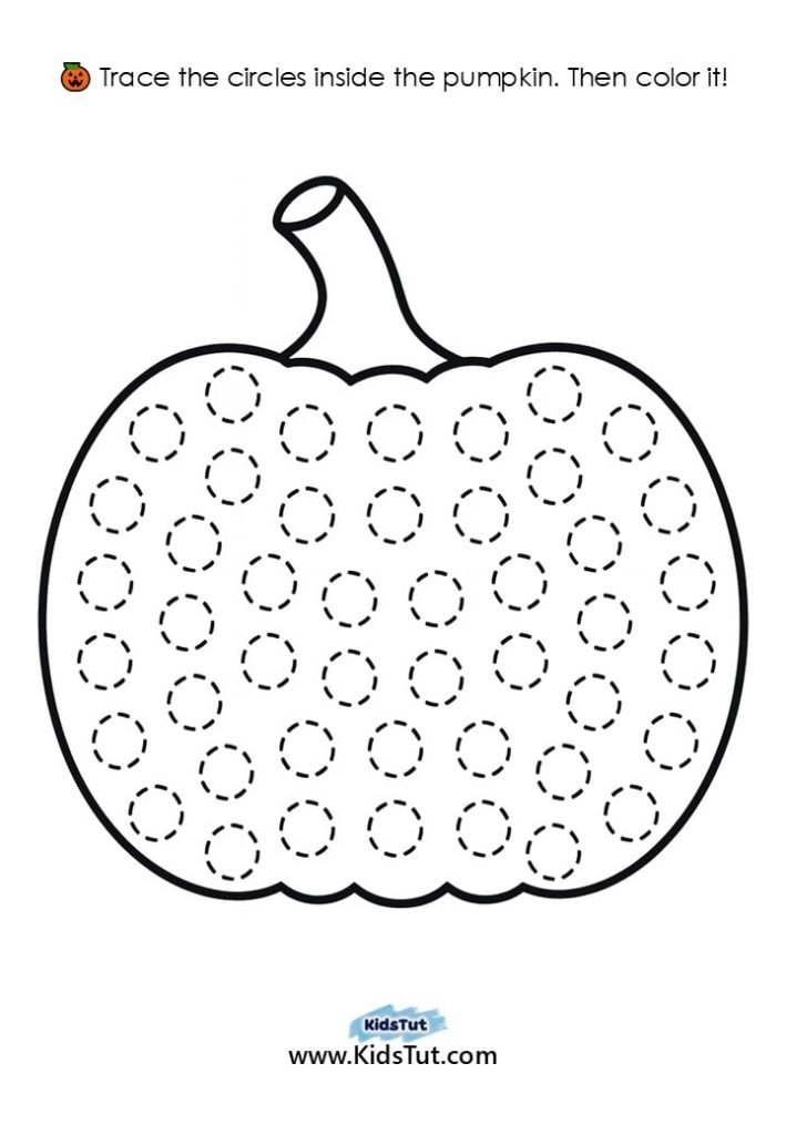 Free Pumpkin Tracing and Coloring Pages for Kids