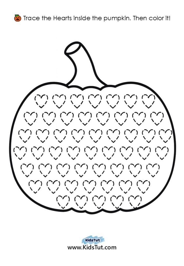 Free Pumpkin Tracing and Coloring Pages for Kids