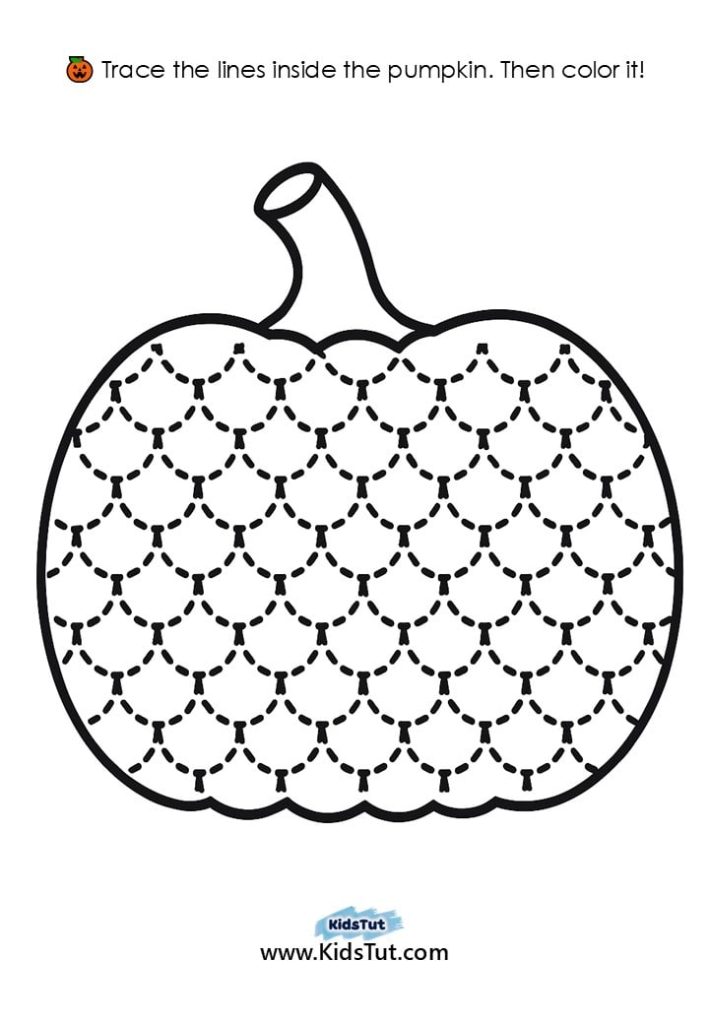 Free Pumpkin Tracing and Coloring Pages for Kids