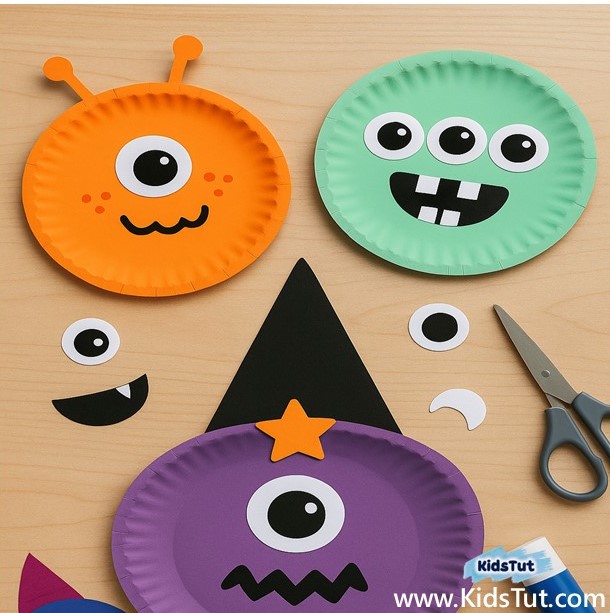 Fun and Easy Halloween Paper Plate carfts for kids