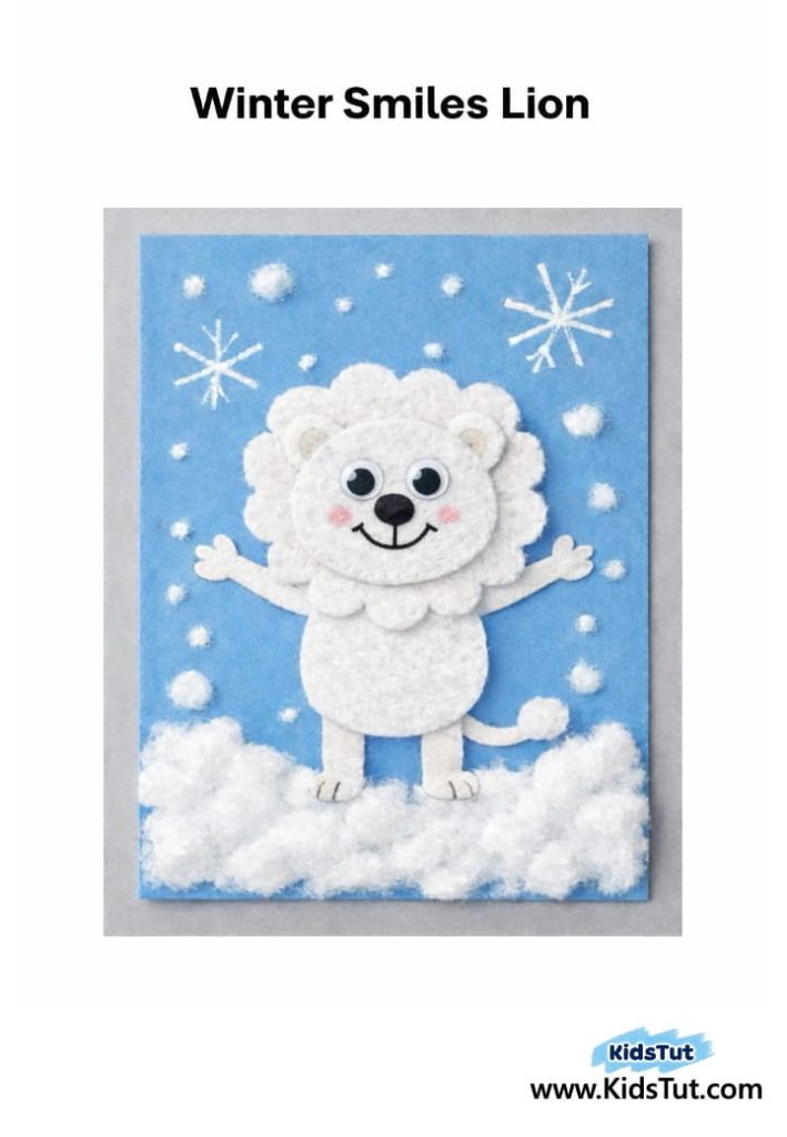 Winter Animal Craft for Kids with Cotton Pads 