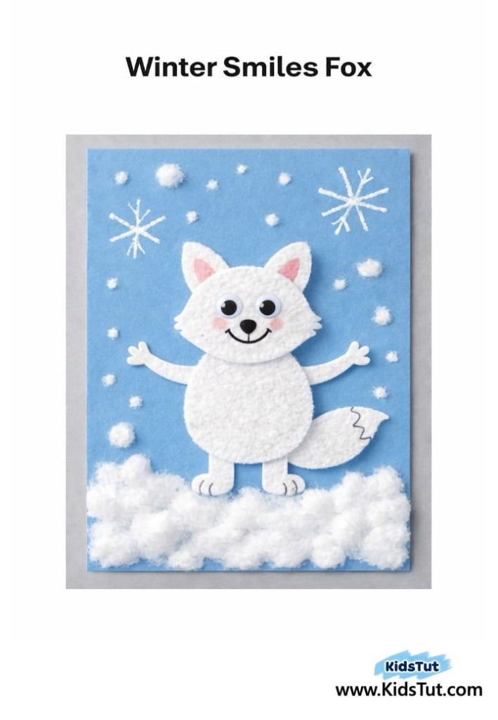 Winter Animal Craft for Kids with Cotton Pads (1)