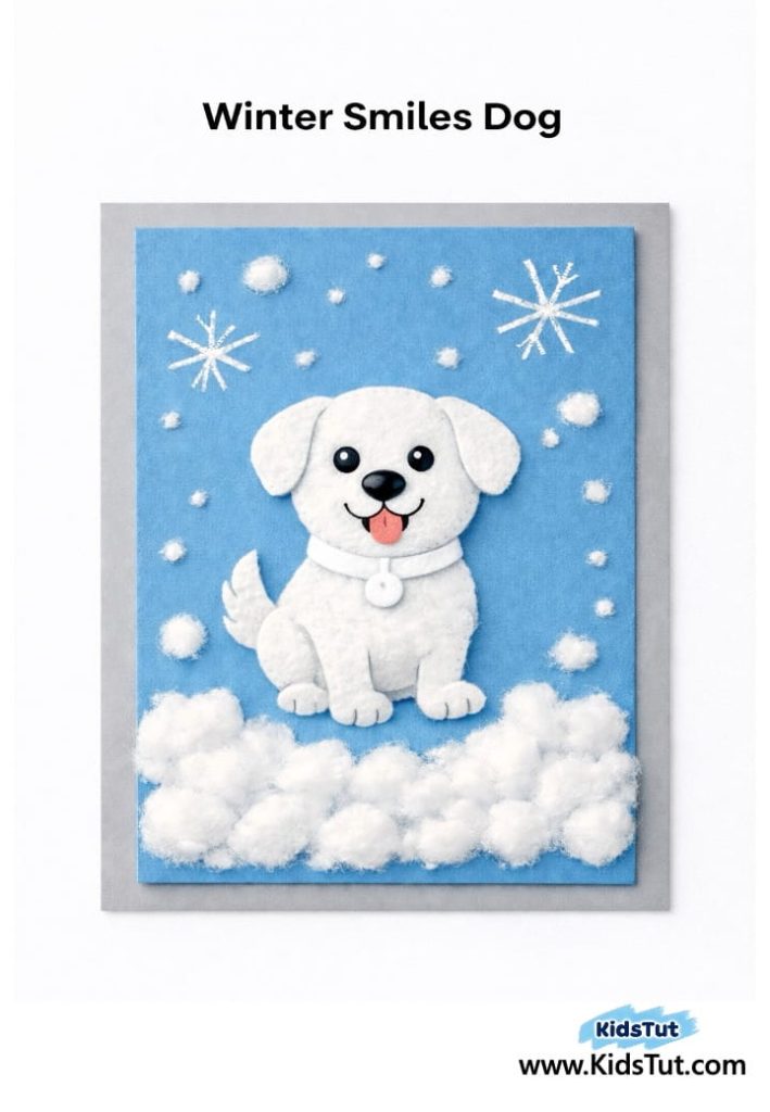 Winter Animal Craft for Kids with Cotton Pads (1)